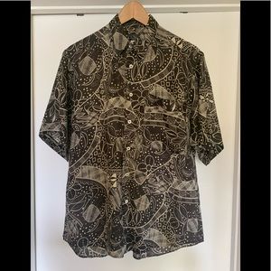 Vintage 1980’s Rick Pallack Black Linen Shirt S